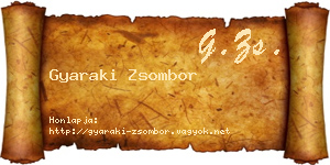 Gyaraki Zsombor névjegykártya